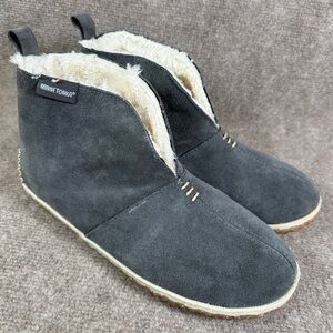 Minnetonka Tucson Women’s 10 Ankle Slippers Leather Suede Faux Fur Lined Bootie
